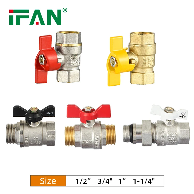 IFAN Customized Brass Threaded Ball Valve Forging Brass Body Manual Ball Valve