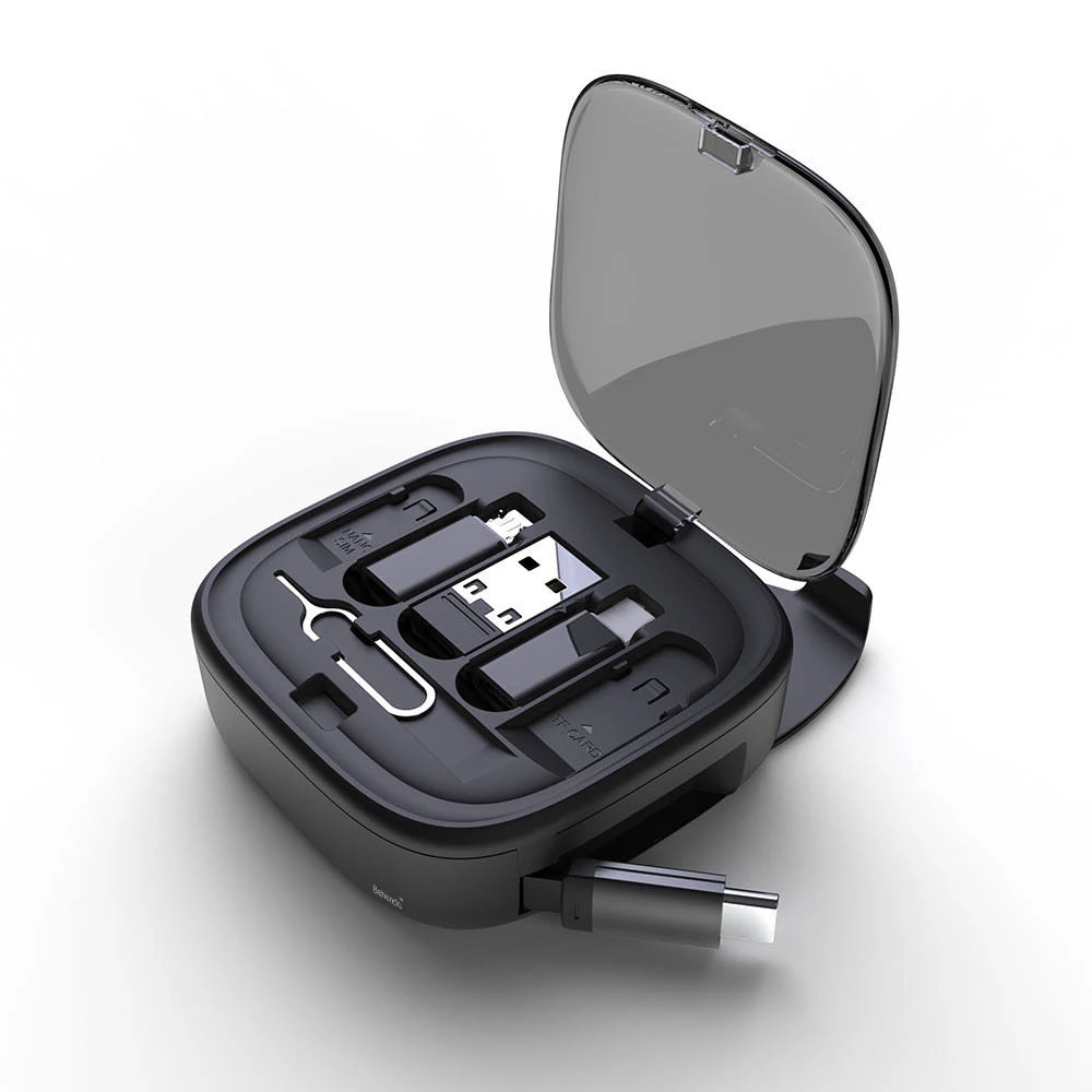 Wholesale Customized Design 3 in 1 Retractable Charging Cable USB C to USB Adapter Kit with Data Transfer Card Slot Phone Holder