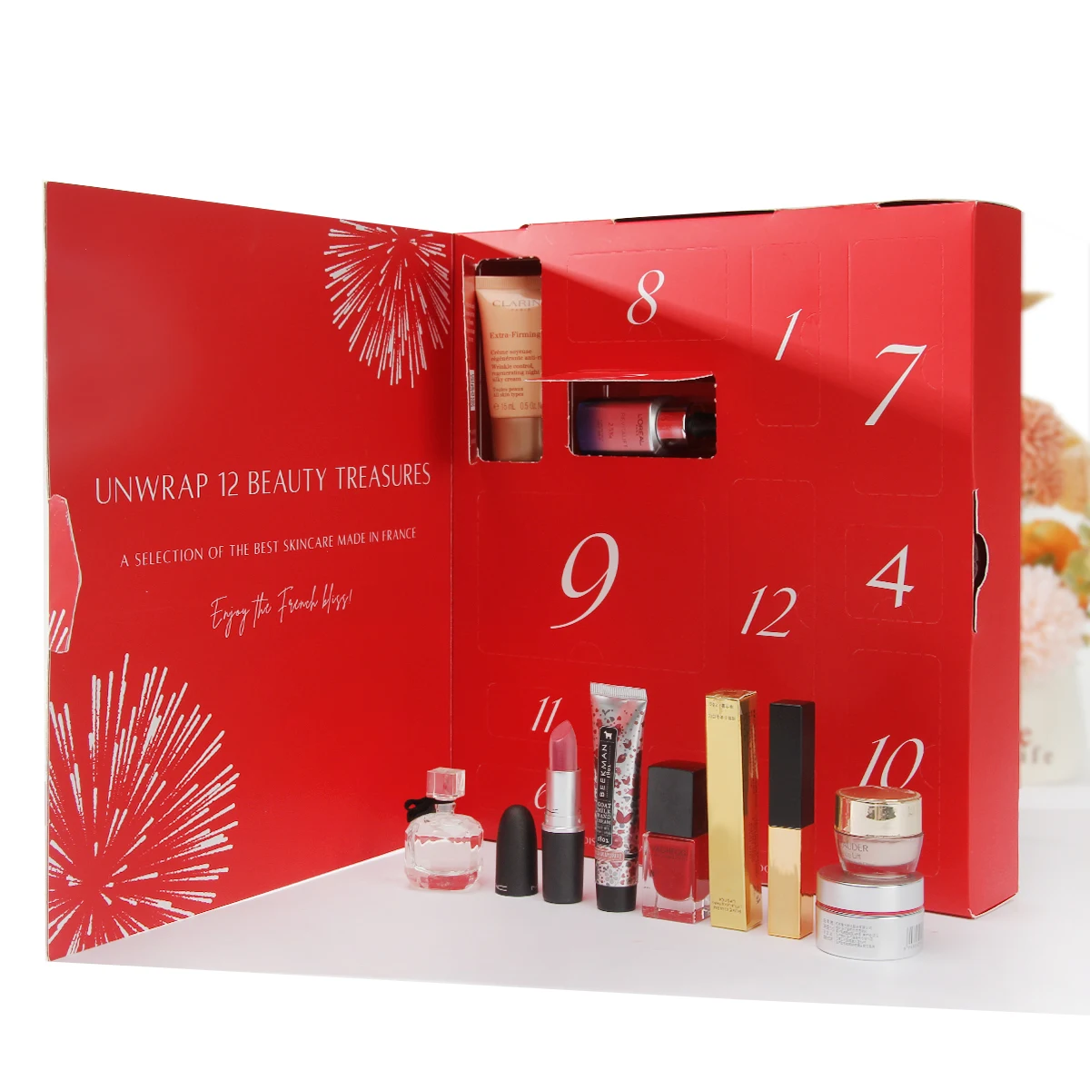 Christmas Packaging Gift Box Luxury Custom Lipstick Storage Make up Cosmetics Advent Calendar Box With Logo