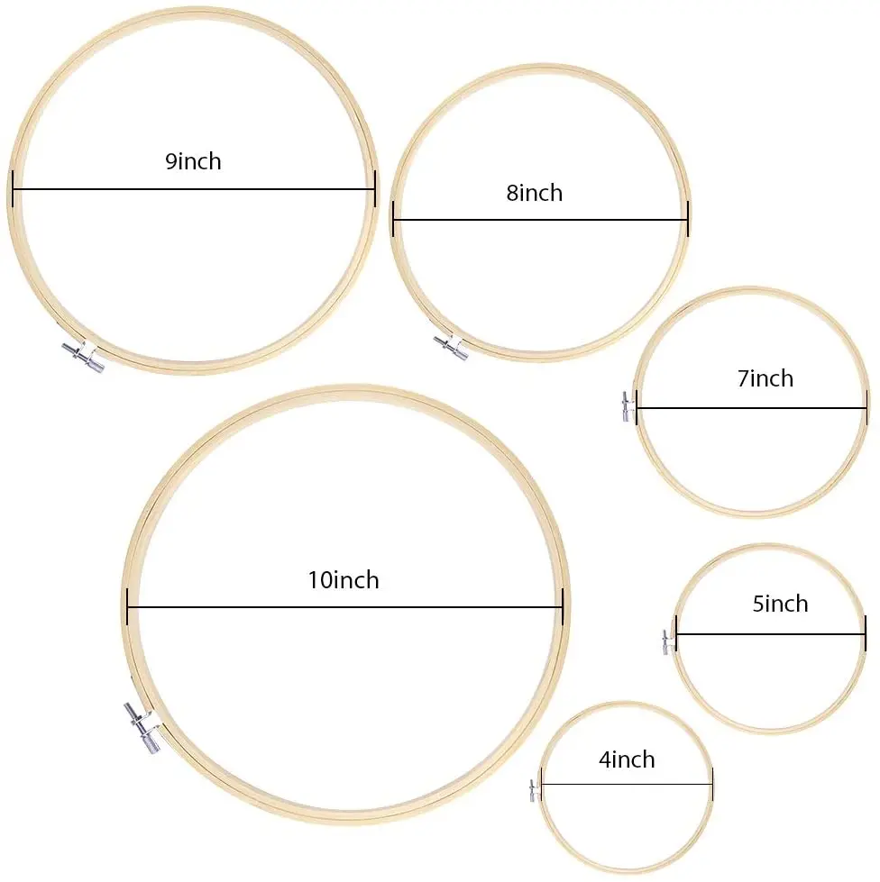 
DIY Embroidery Hoop Tool Art Craft Cross Stitch Chinese Traditional Circle Round Bamboo Frame Wooden Sewing Tools Home Deco 