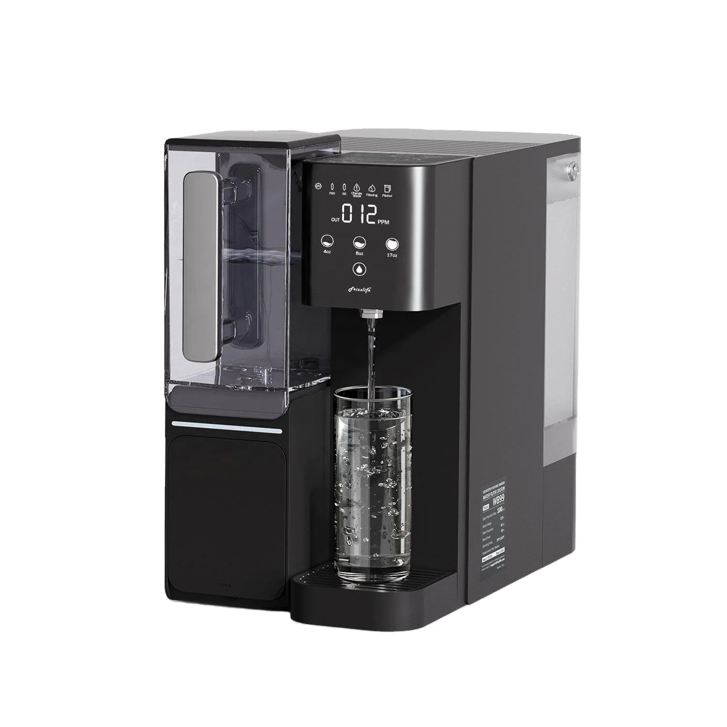 Counter top portable 100GPD reverse osmosis system for pure water with post fiber carbon for better water taste