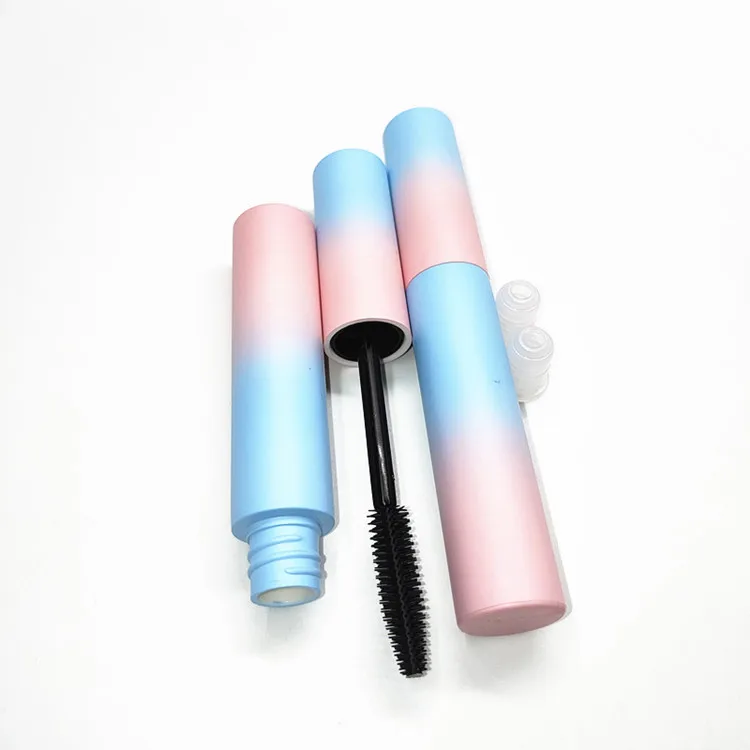 Custom Empty Plastic Pink Mascara Container 8ml Blue Mascara Tube Eye Lash Brush Bottle