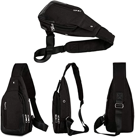 Large Capacity Casual Unbalance Backpack Lightweight Crossbody Purse Sling Shoulder Bags Mens Chest Bag With USB Charging Port