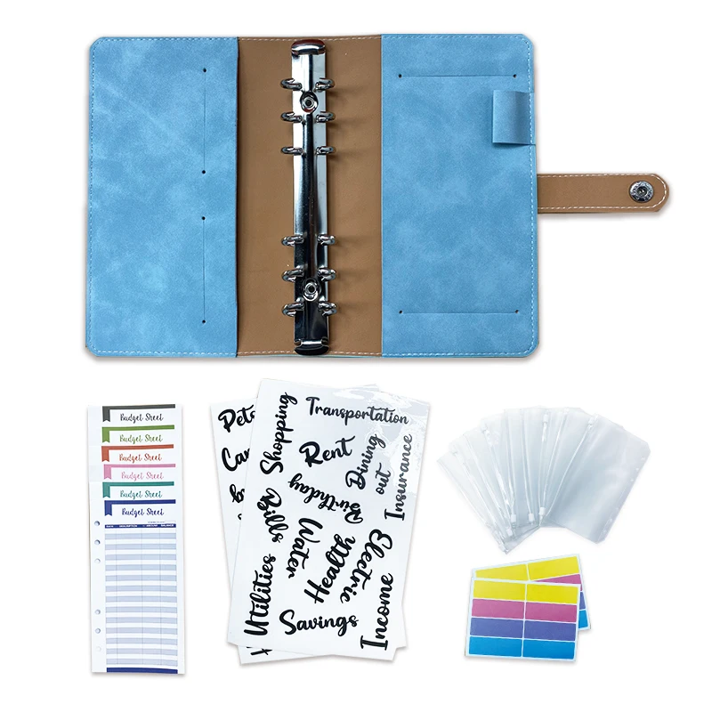 Wholesale A6 Custom Planner Money Mini Ring Budget Binder with Cash Envelopes and Zipper