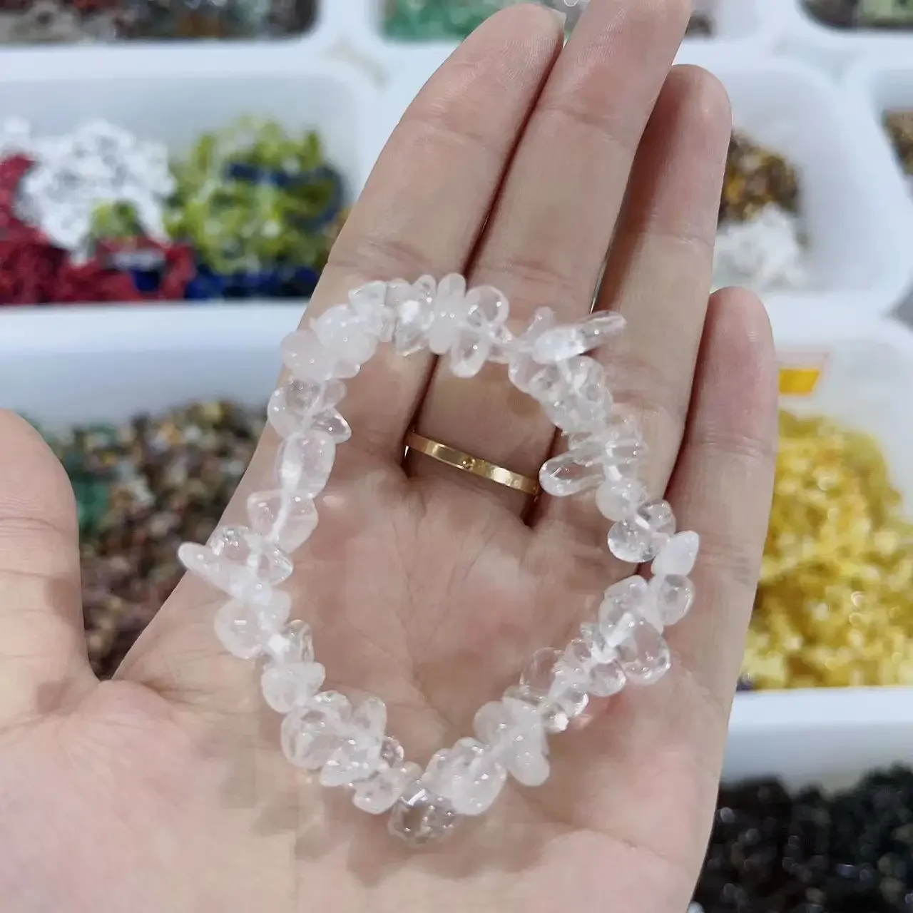 Wholesale Handmade Natural Crystal Gravel Chips for Crystal Beads Bracelet Women For Accessory Gift