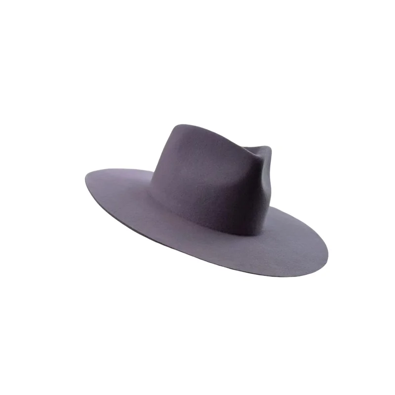 Mature Personality Brims Women Custom Wool Fedora Hats Purple color Luxury Fedora Hat