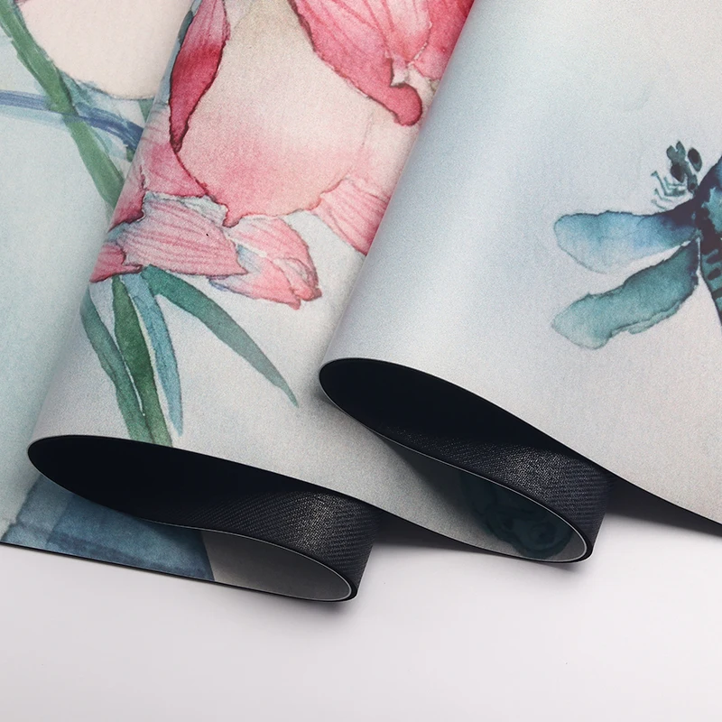 Frosted Luxury Exercise Extra Wide Thick Large Colorful Personalize Custom Gold Marble UV Print Size Nonslip Pu Rubber Yoga Mat