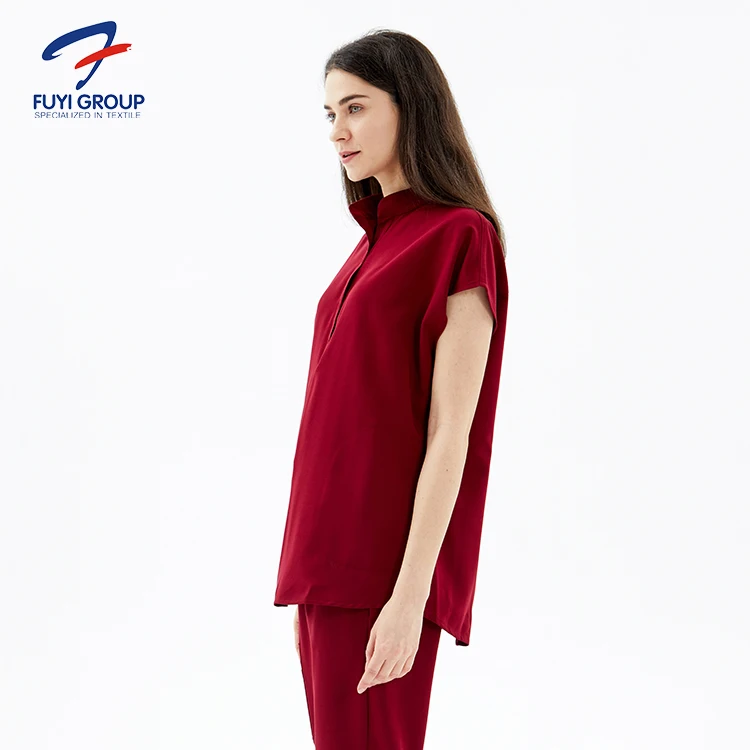 American Series Reusable Fashionable Spandex Uniformes Medico Stretchy Anti-bacterial Scrub Nurse Uniform Medical Scrubs Tops