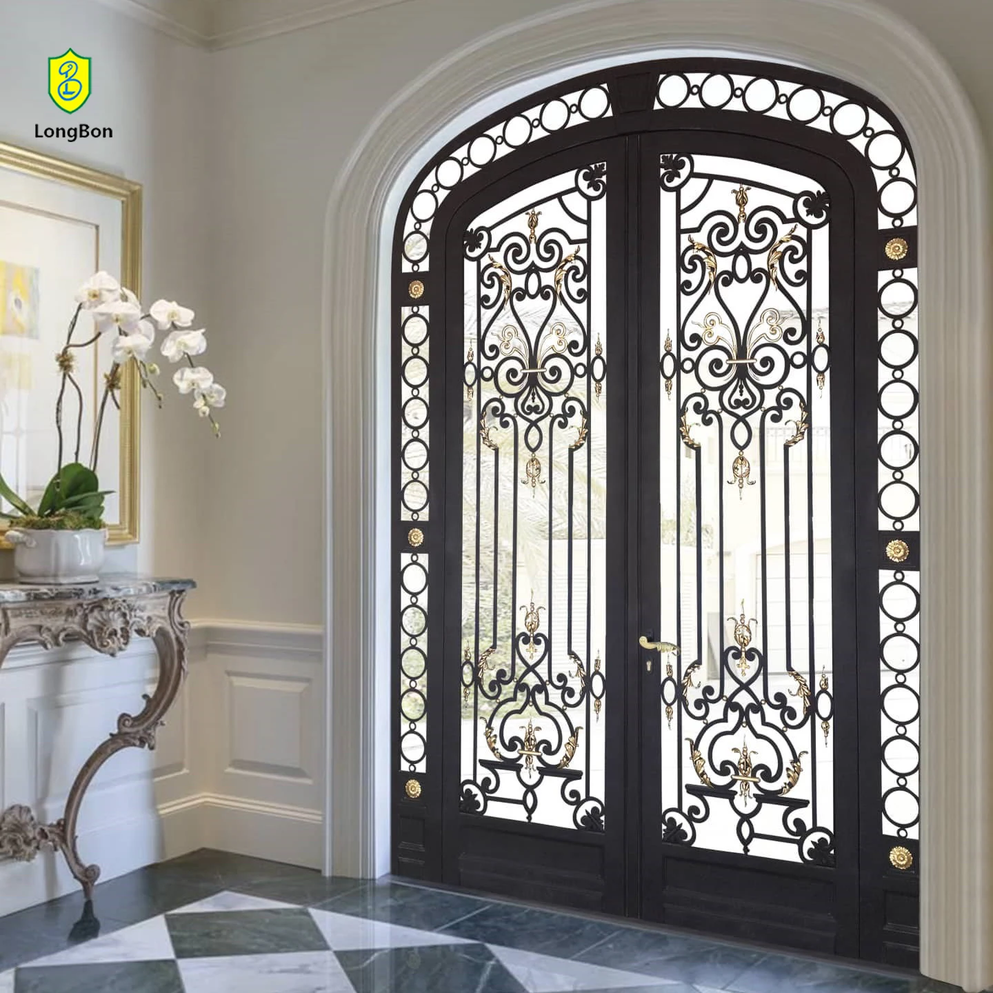 Customized Insulated Exterior Security Main Door Design Double Iron Door