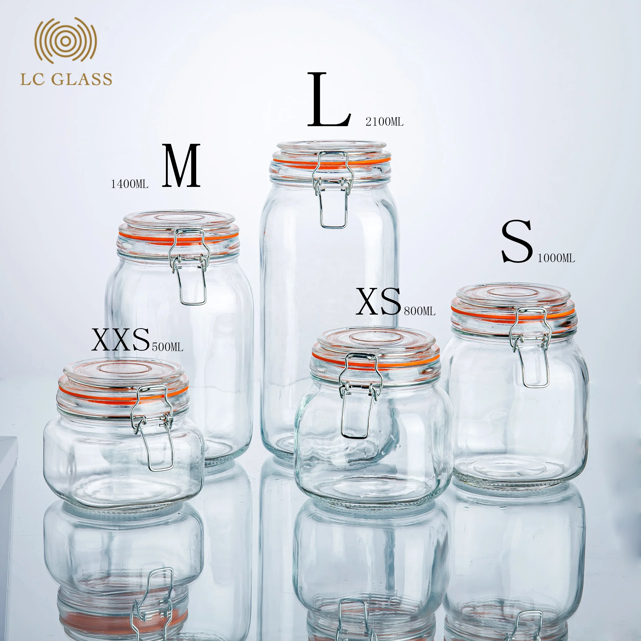 Amazon Top Seller Airtight Preserving Nut glass Storage Jar with lid & Candy Glass Jar