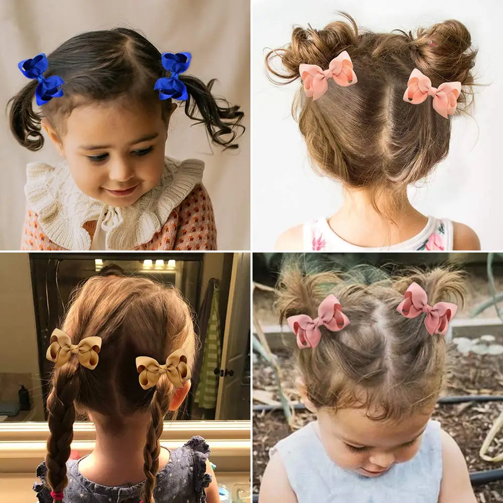40PCS 3Inch Hair Bows for Girls Grosgrain Ribbon Toddler Hair Accessories with Alligator Clips for Toddlers Baby Girls Kids