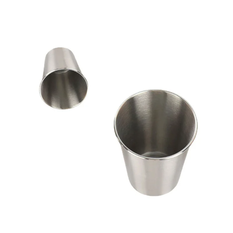 8 Ounce Kids Stainless Steel Cups Stackable Metal Drinking Glasses Unbreakable Pint Tumbler Cups For Kids And Adults Steins 300m