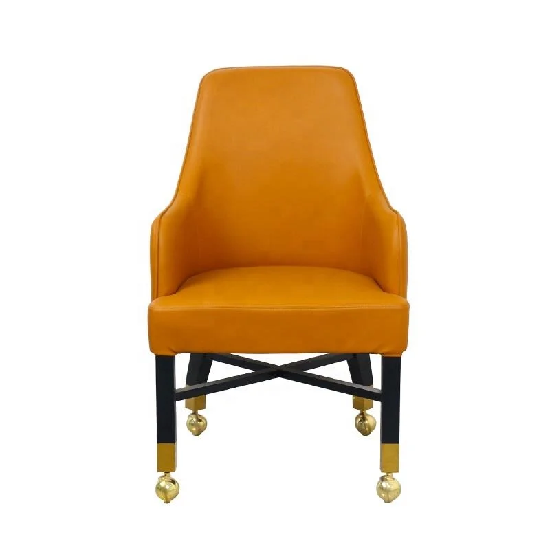 Bar Chair Luxury VIP Baccarat Comfortable Armchair Padded Seat Embroidery Logo Adjustable Poker Gaming Casino Chair With Rolls