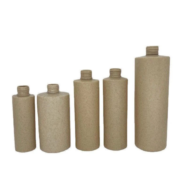 Custom Any Colour biodegradable bottles 500ml lotion bottle Cosmetics shower gel shampoo wheat straw biodegradable bottle