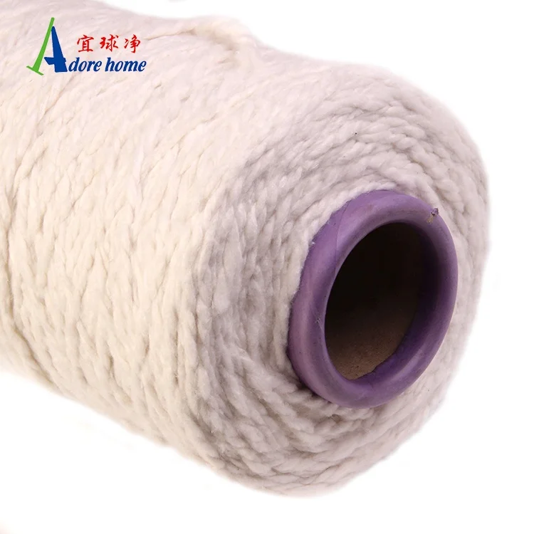Wet White Cotton Mop Yarn Recycle Material Twisted for 4-ply