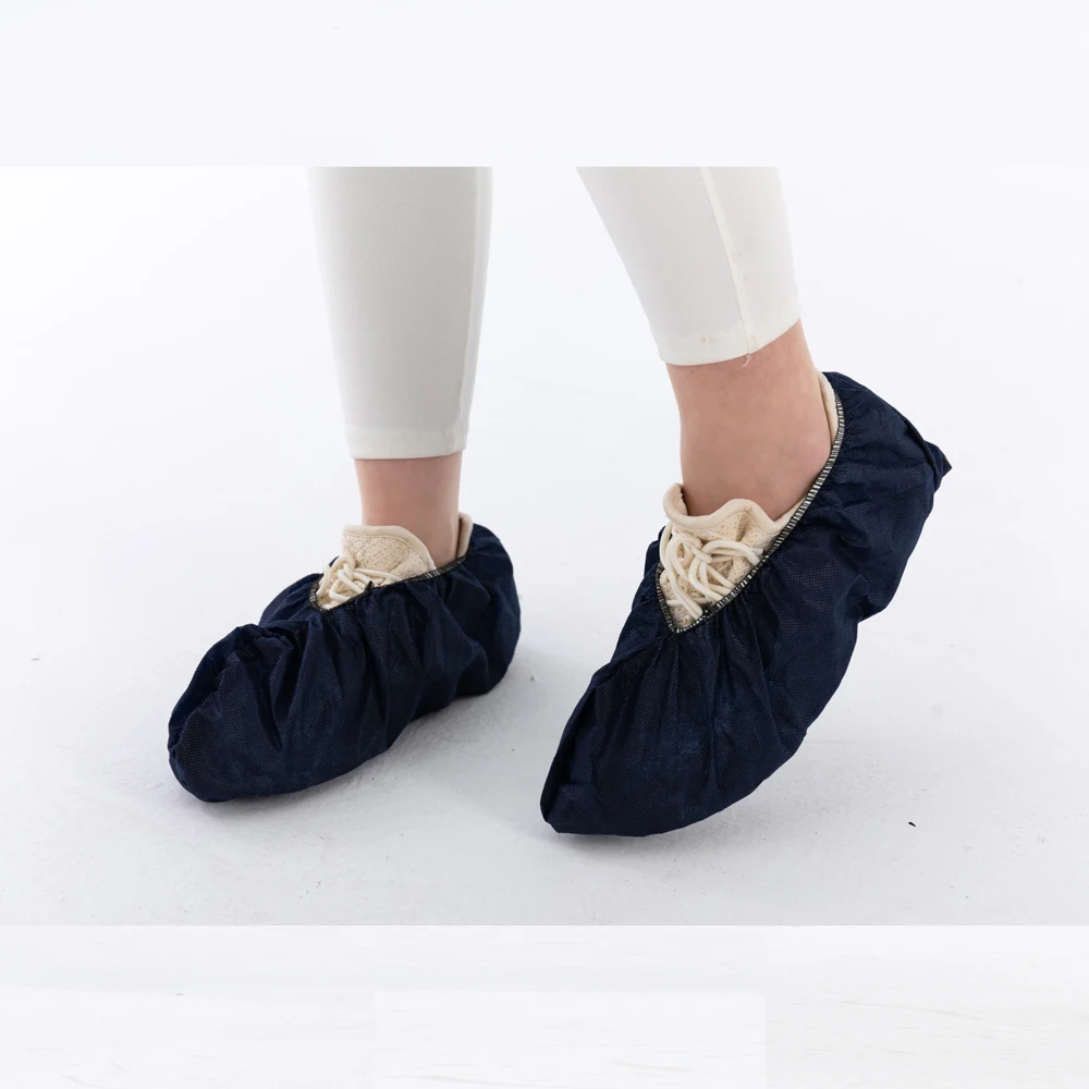 Black Non-slip Disposable Polypropylene Shoe Covers Free CE Medical Materials & Accessories 3 Years 40 Gsm Non Sterile Class I