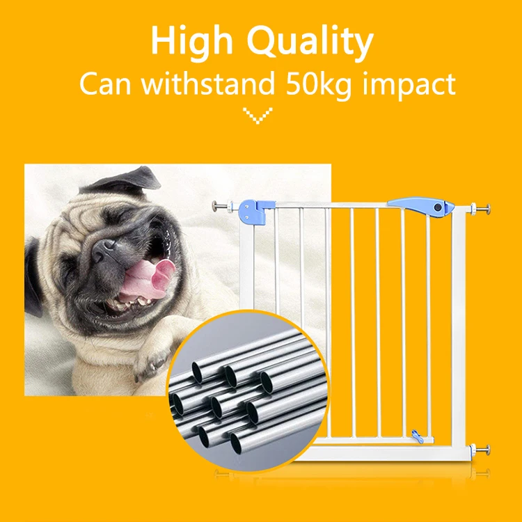 Safety baby gate for gate way 75cm to 82cm with auto door lock function white