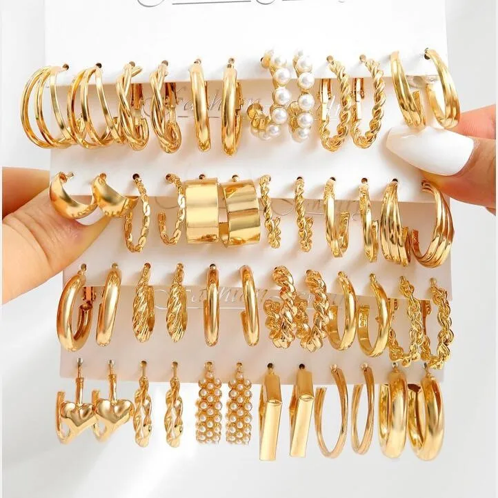 Gold jewelry set for women girls fashion and valentine birthday party gift jewelry set