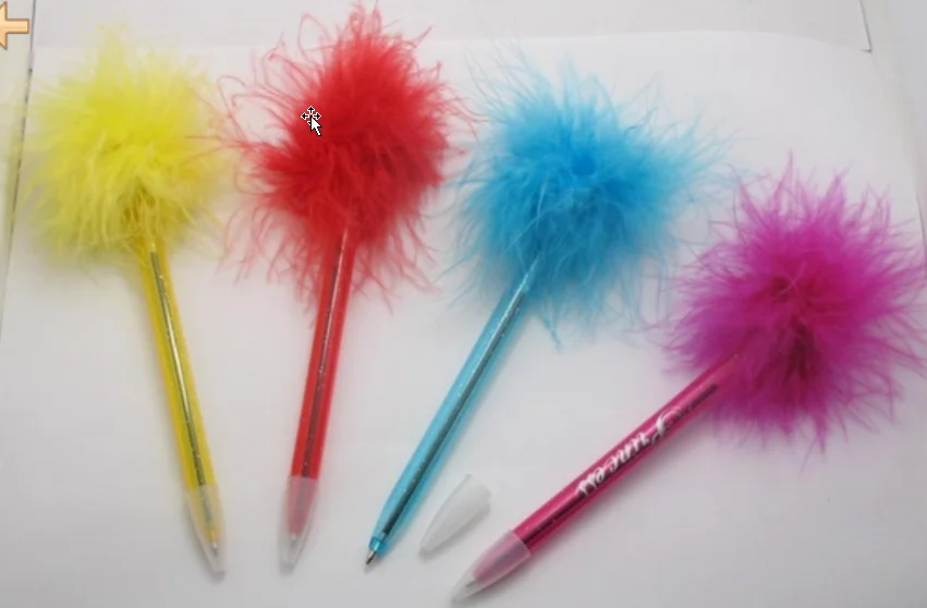 different colors feather quill fluffy pen,Gifts Pink Fluffy Novelty Pens Colorful Ballpoint Pen For School Office