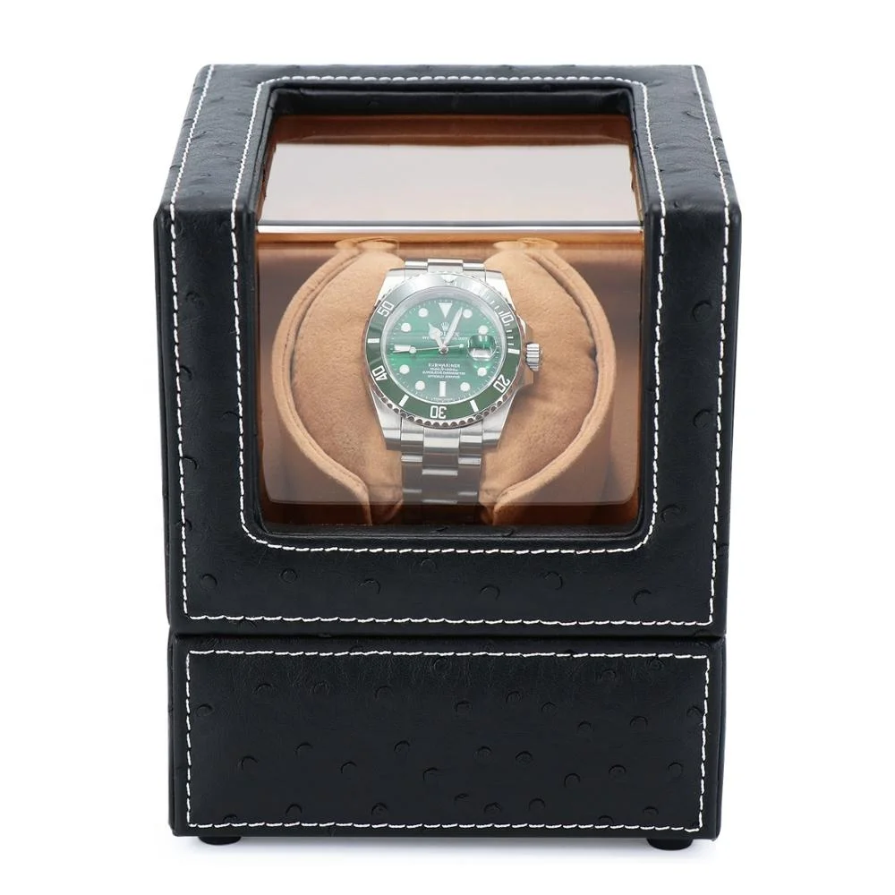 Driklux Leather Wooden 1 Single Watch Luxury Box Watch Winder for Rolex Automatic Watch