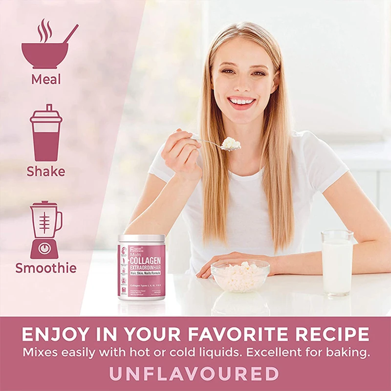 Collagen Powder Protein with Probiotics Unflavored Multi Collagen Protein with Vitamin C Hydrolyzed Collagen Peptides Supports S