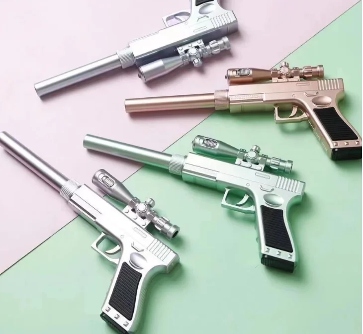 Botu Gun Shape Gel Pen With LED Light Office Student Gift Writing Pens Funny Toy Sniper Gun Pen Shape Stationery