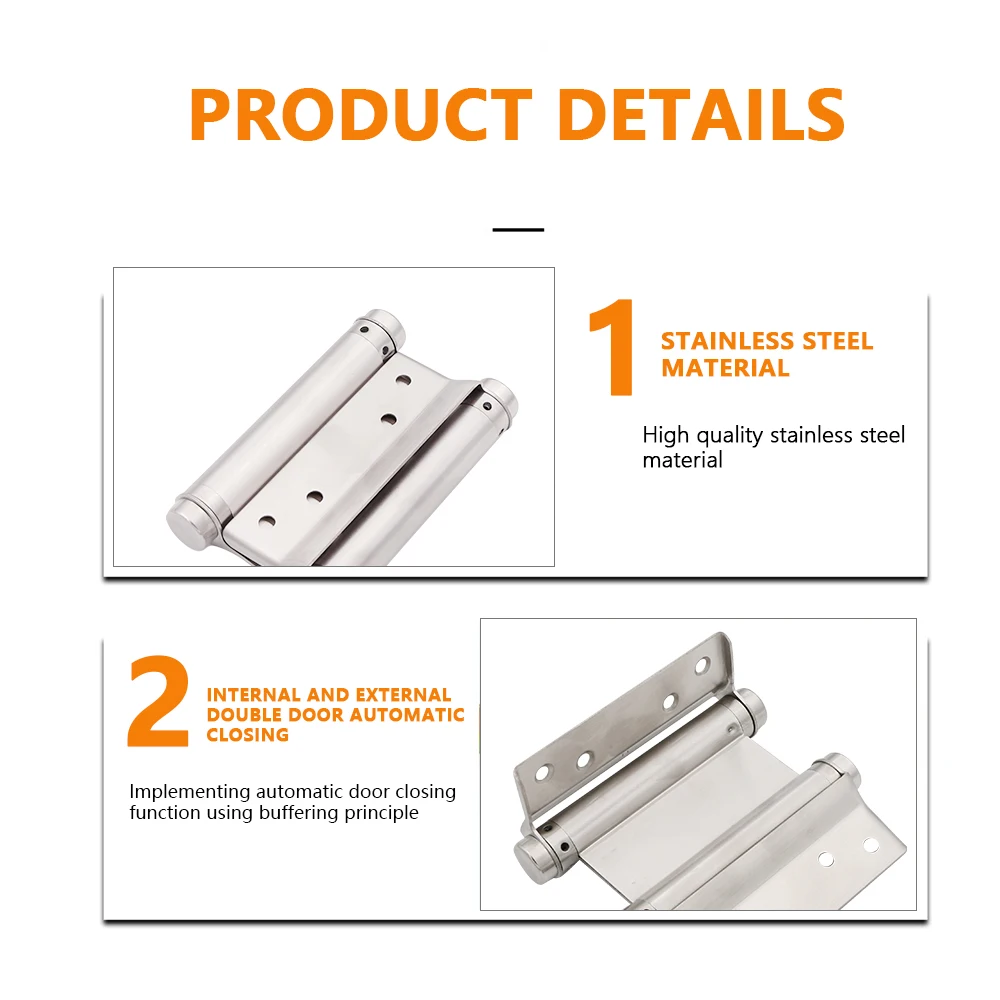 Manufacturer Stainless Steel Tension Welding Self Closing Adjustable Heavy Duty Double Action Spring Door Hinge for Wooden Door