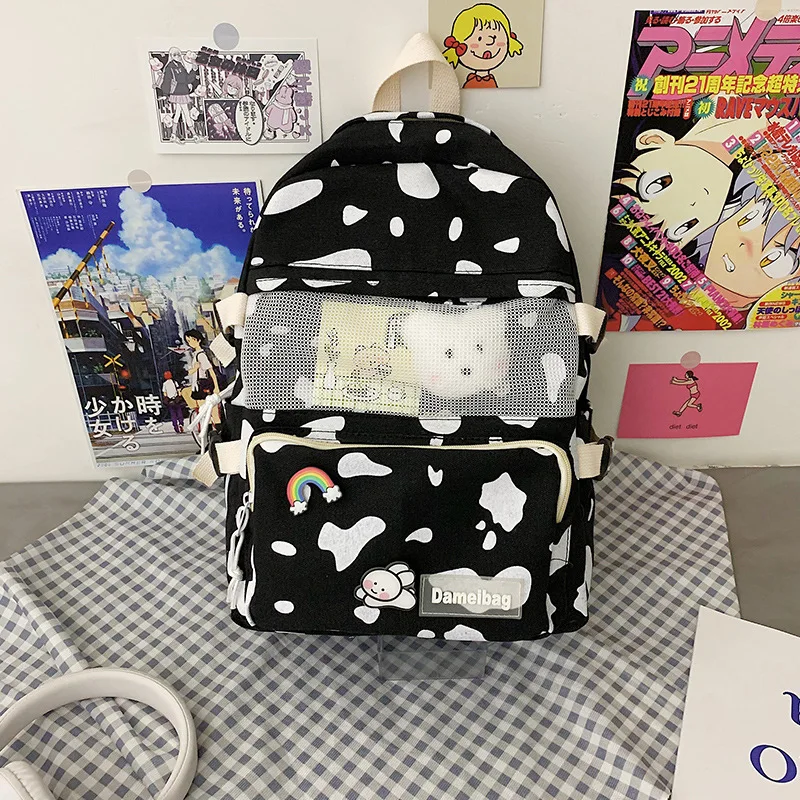 Cheap New design cute canvas girls kids college backpack school bags for student