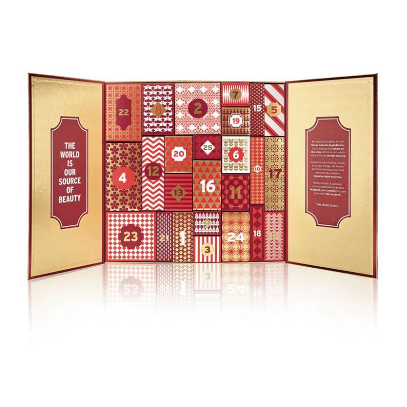 Christmas Cookie Advent Calendar Packaging Grey board white card Box Advent Calendar Box 12 Days