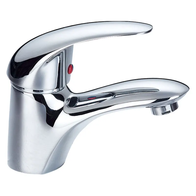 
Professional supplier single hole brass polished chrome hand wash basin mixer with cover and flexible hose 