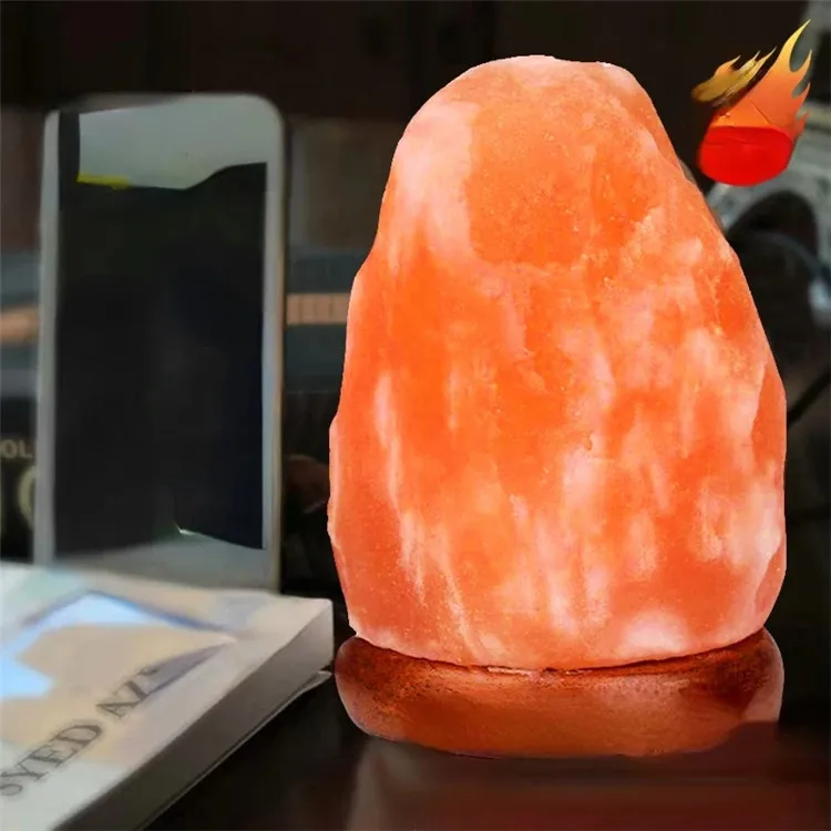 Handmade Himalayan Salt Lamp Hand-Carved Beautiful Shaped Natural Pink Crystal Rock Stone Light Table Display