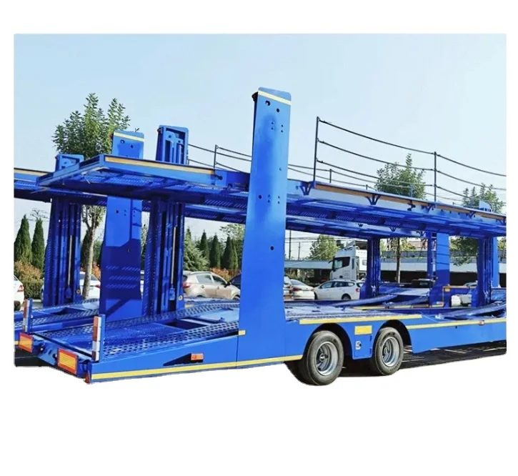 2 Axle 13-16m Car Carrying Trailer Hydraulic Lift Vehicle Transport Semi Truck Trailers 12