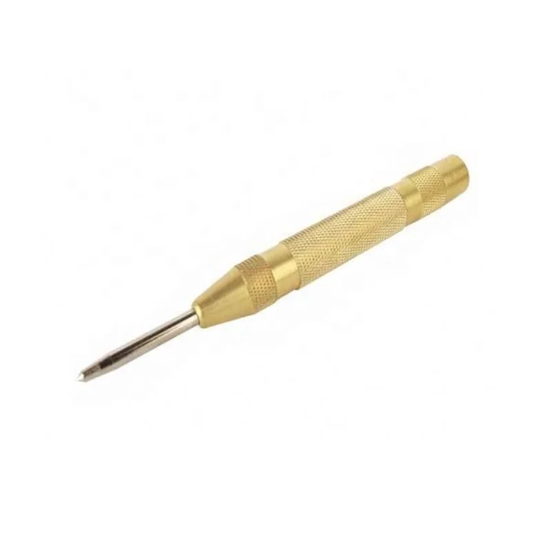 Yute automatic hardened alloy steel point center punch with brass handle