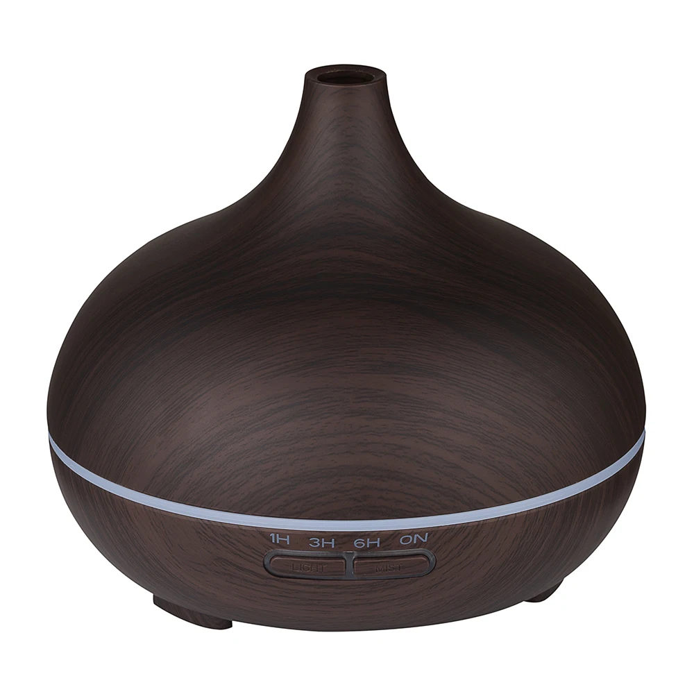 Wholesale  Home Appliances Dark Wood Grain 300ML Essential Oil Diffusers Ultrasonic Aromatherapy