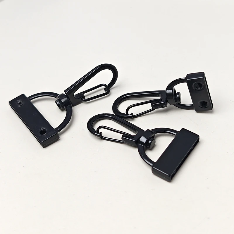 25mm Black Color Heavy-Duty Alloy Swivel Leather End Clip Stopper Snap Hook