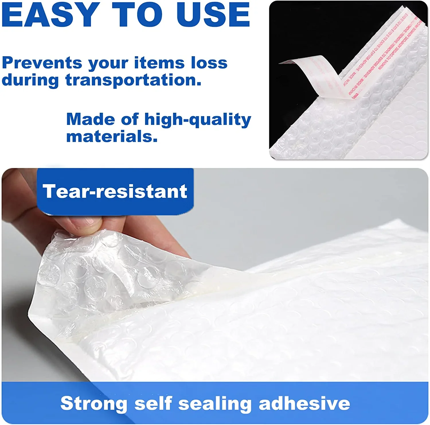 ZGCX Wholesale Custom Logo 9x12 Bubble Mailer Blue 6x9 Mini Bubble Mailer 6x9 Poly Bubble Mailers White Ready To Ship