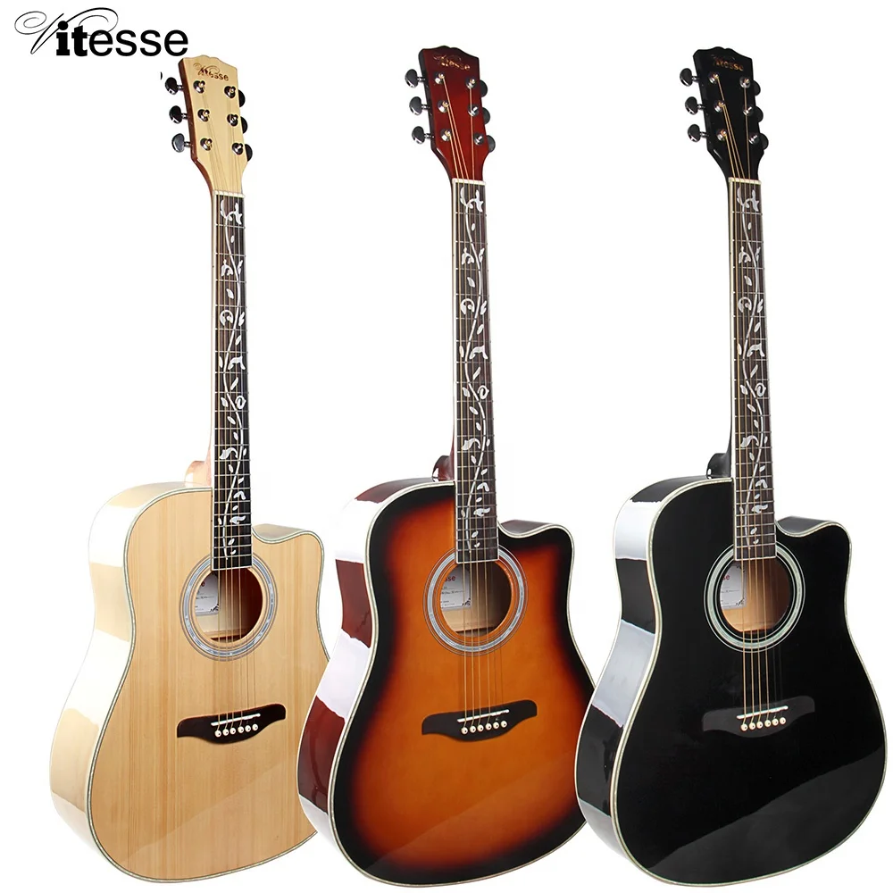 Best Price Beginner 41 Inch Spruce Basswood Rosewood Mahogany Electric Acoustic Guitar Wholesale