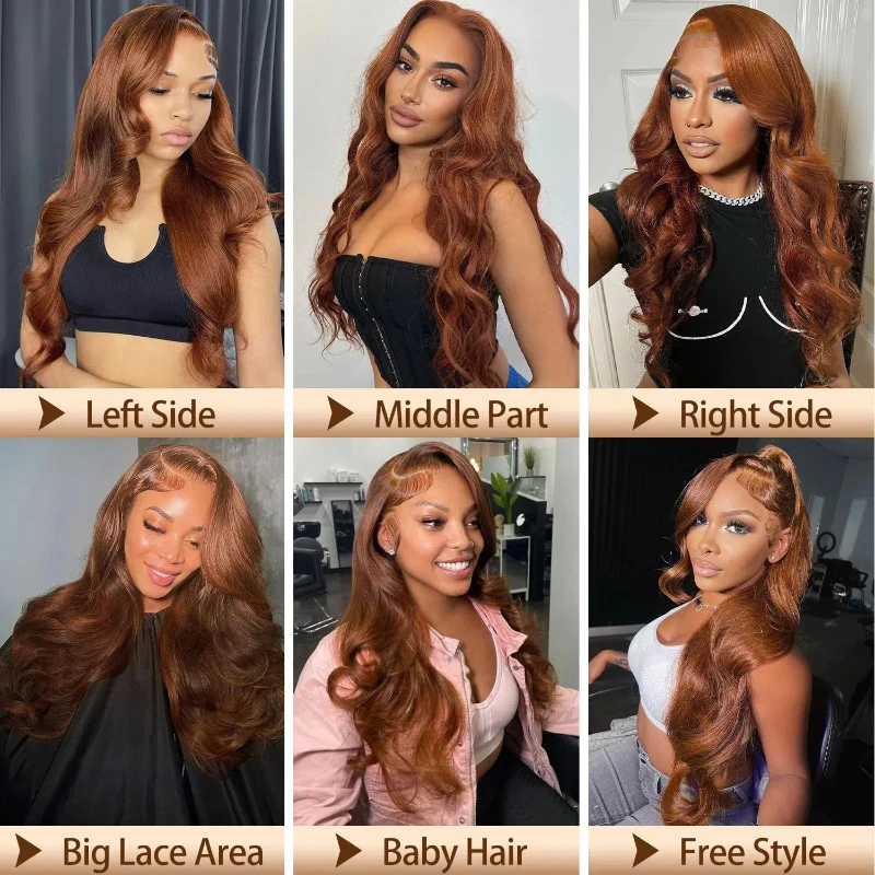 Chocolate Brown Lace Front Wig Human Hair 180% Density 13X4 Body Wave Lace Front Wig Human Hair Hd Transparent Glueless Wigs