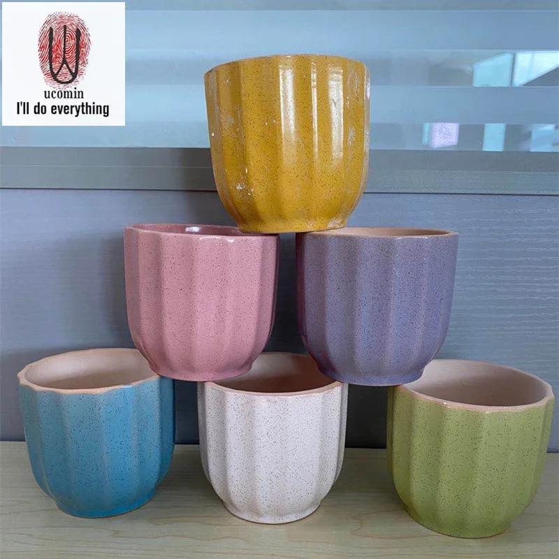 
Custom lovely home ceramic flower pot, juicy green plant pot, modern simple Nordic style, 