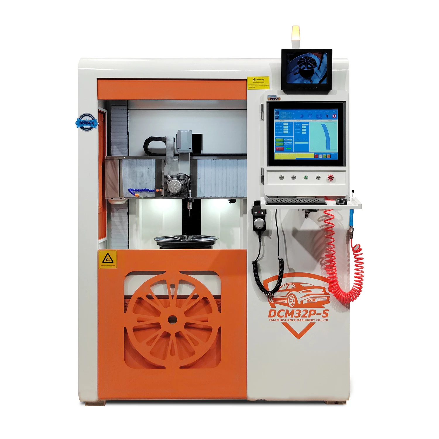 PC vertical alloy wheel repair machine and diamond cut rim polishing machine DCM32P-S