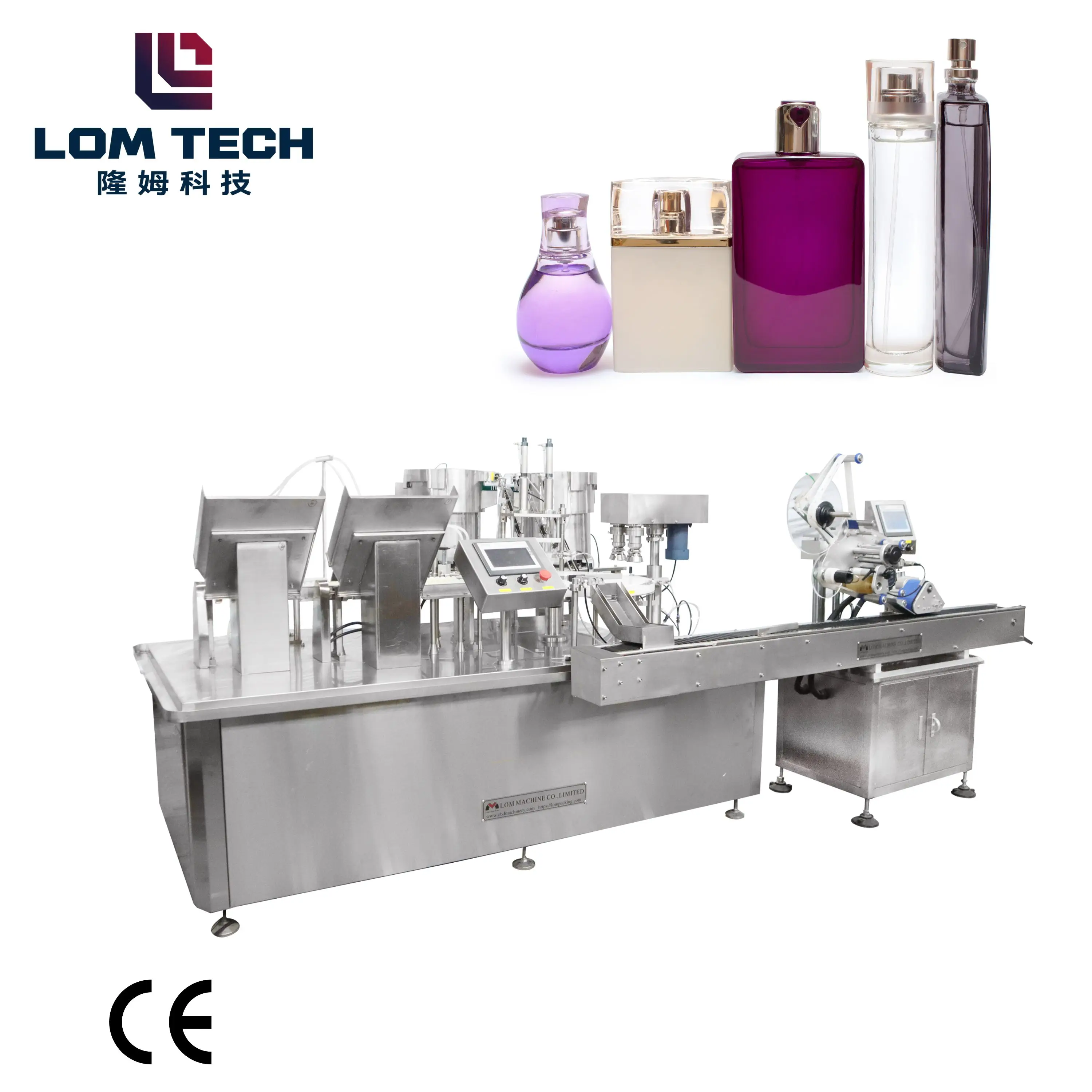 LOM Servo control pneumatic automatic liquid soap cream skincare oil perfume vacuum filling machine