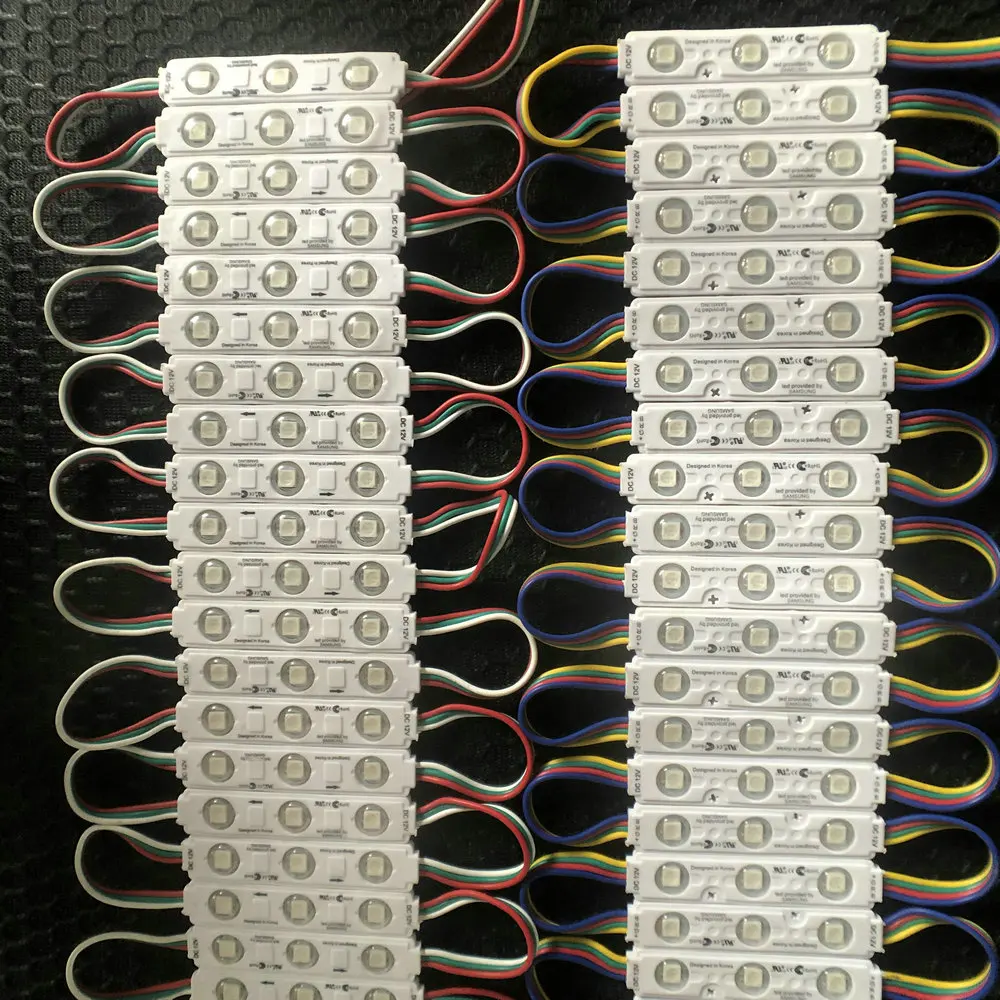 12V full colors RGB ws2811 led pixel module 3 leds SMD 5050 LED module IP68 waterproof rgb lights