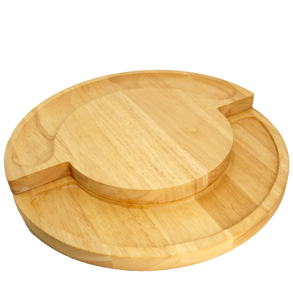 Premium Customizable Round Rubber Cheese Board Cutting Board Set