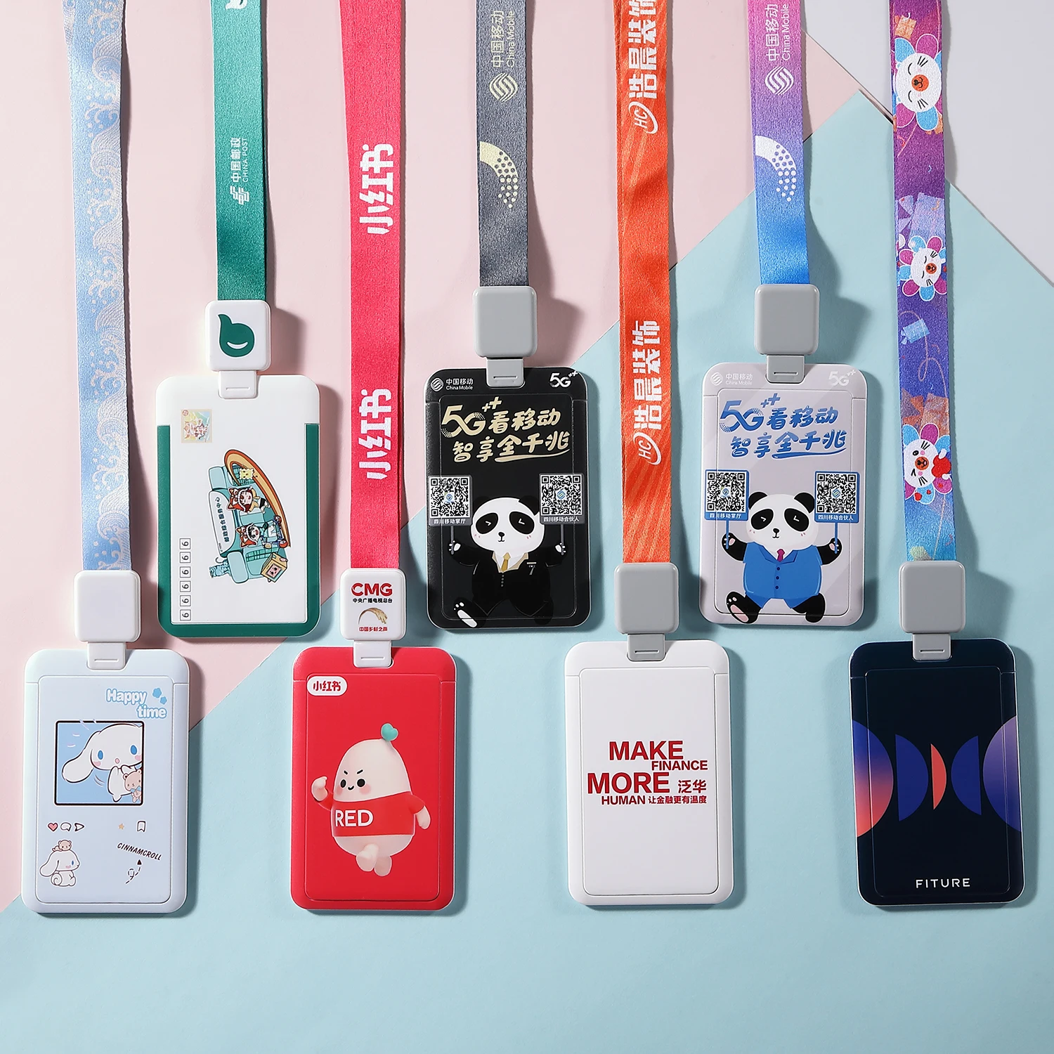 Custom Logo ABS Plastic ID Card Badge Holder for Lanyard Badge Reel