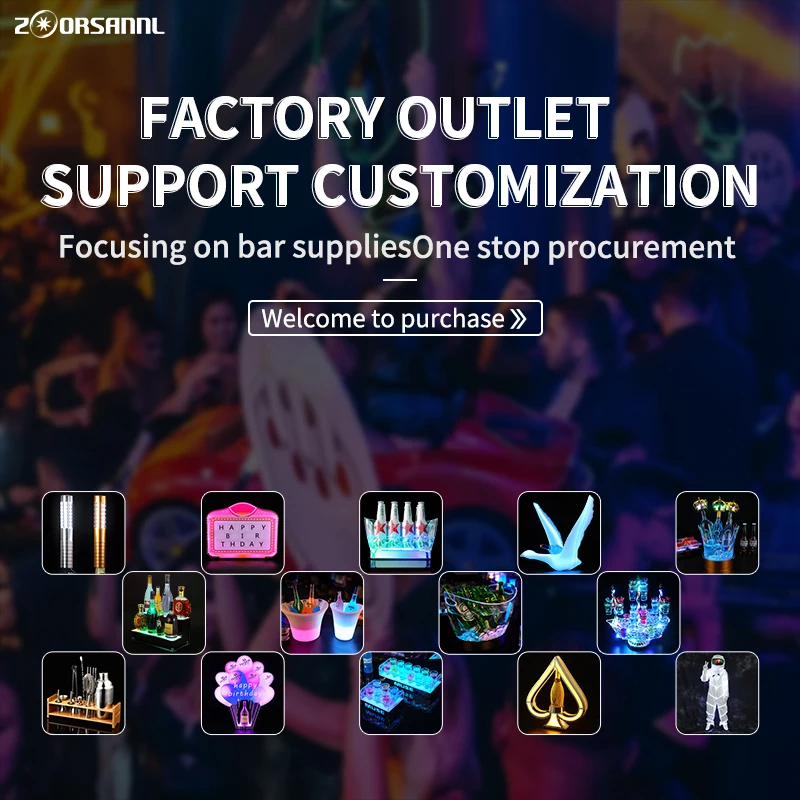 Led Bottle Glorifier Display liquor Bottle Customized Logo Led Bottle box Acrylic Bar Vip Serving Single Champagne Presenter