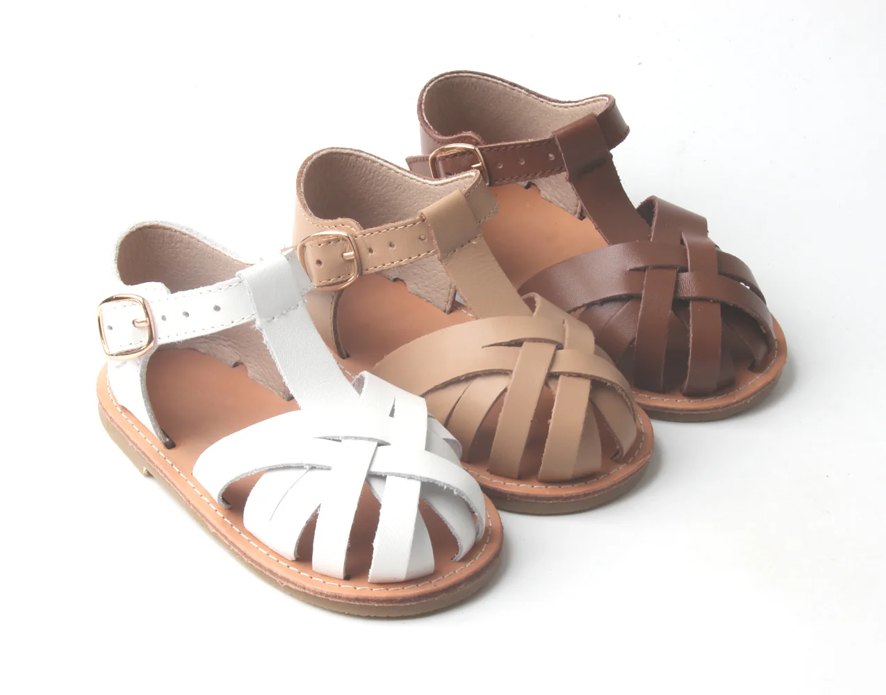  High Quality Australia Hot Selling Flat Shoe Kids Boy Sport Summer Genuine Leather Kid