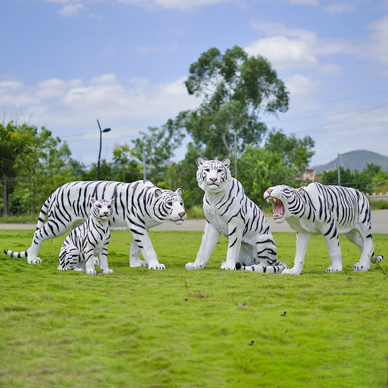 Garden decoration resin sculpture life size fiberglass animals trade tiger resin sculpture