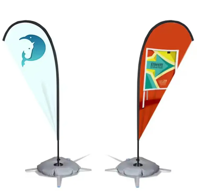 2024 Hot Selling  Custom Promotional Double-Side Feather Teardrop Beach Flag Banners For Advertising