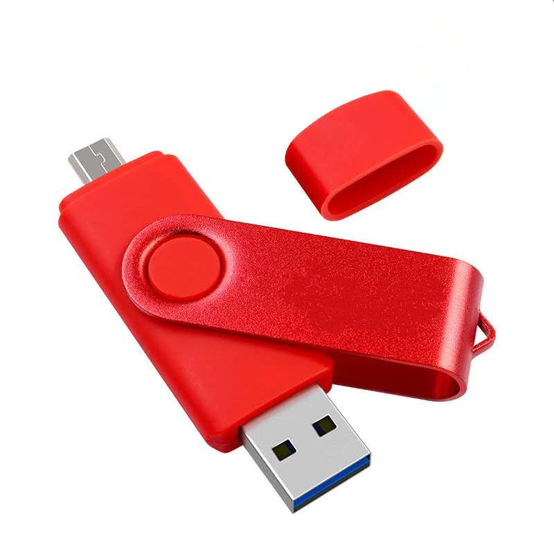 Custom OTG U disk creative mobile phone swivel flash drive dual-use double plug metal memory high speed usb