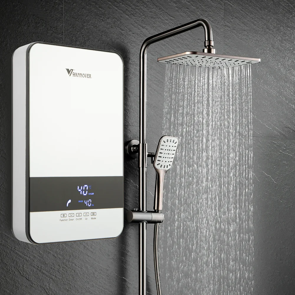 Intelligent 6.5KW 7.5KW 8.5KW Instant Tankless Electric Shower Hot Water Heaters Electr Geyser For Bathroom